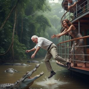 « Descends jusqu’à la rivière aux crocodiles », murmura ma belle-fille en me poussant dans l’Amazone. Mon fils me regarda et sourit. Ils croyaient que mes deux milliards de dollars leur appartenaient. Mais plus tard, ce jour-là, en rentrant… j’étais assis sur la chaise à attendre…