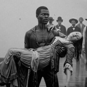 L’esclave Cato, qui sauva la fille du gouverneur de la noyade et obtint la liberté pour 50 familles, 1869.